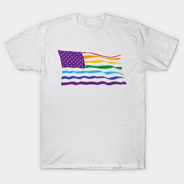 USA LGBTQ Pride Flag LGBT Gay Lesbian Straight Ally T-Shirt by uncommontee